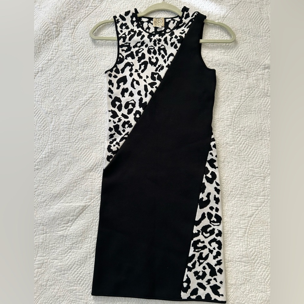 Torn by Ronny Kobo bandage dress Small. B & W w/cheeta inserts. Sleeveless Great